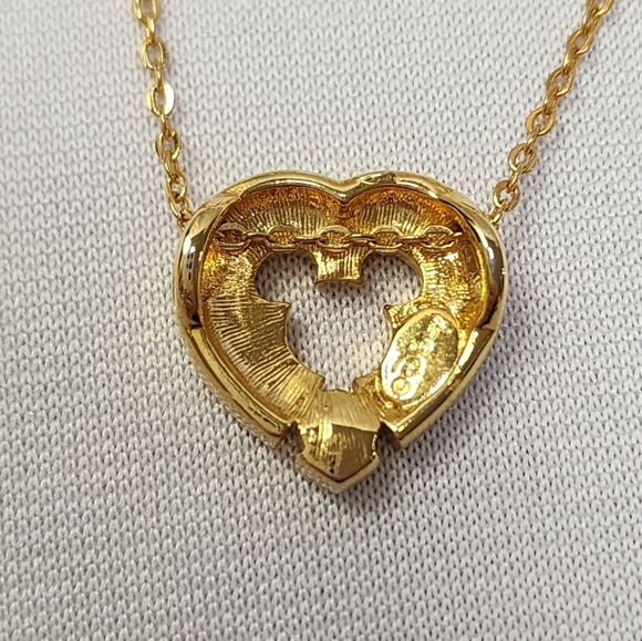 Disney Mickey Mouse Golden and White Crystal Heart Necklace and Earrings - Picture 6 of 16